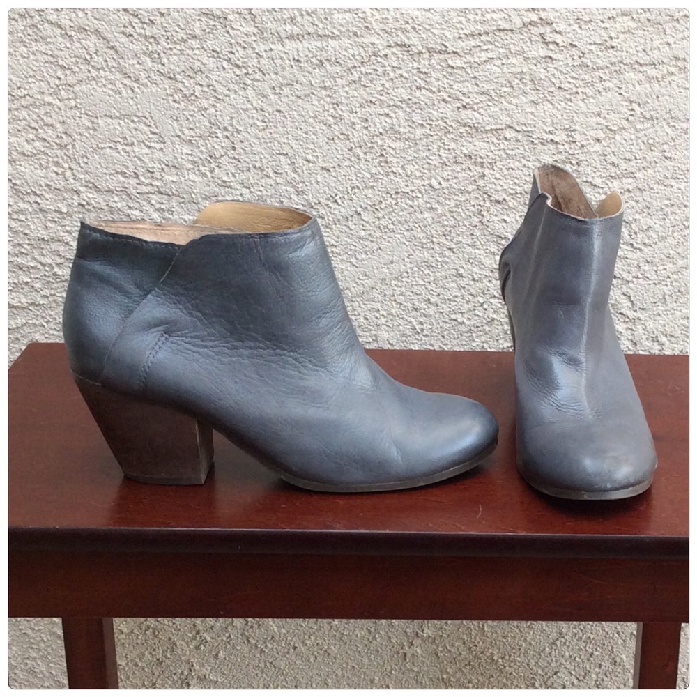 Soft Gray Leather Booties